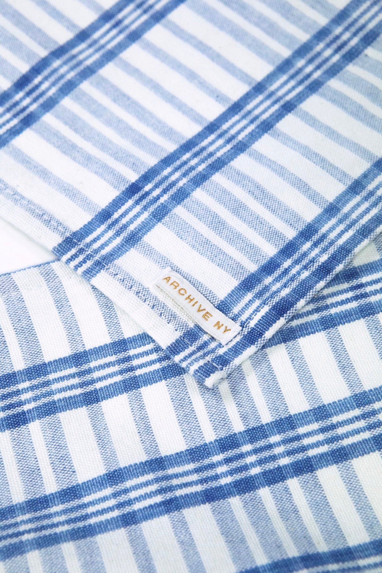Coco Plaid Placemat in Natural Indigo