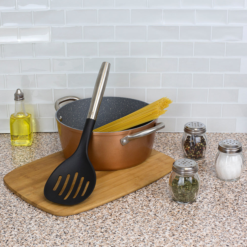 Home Basics Mesa Scratch-Resistant Nylon Skimmer with Stainless-Steel, 13 Inches