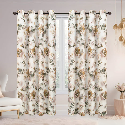 Ciera Floral Room Darkening Grommet Window Curtain Panel, 54x84 Inches