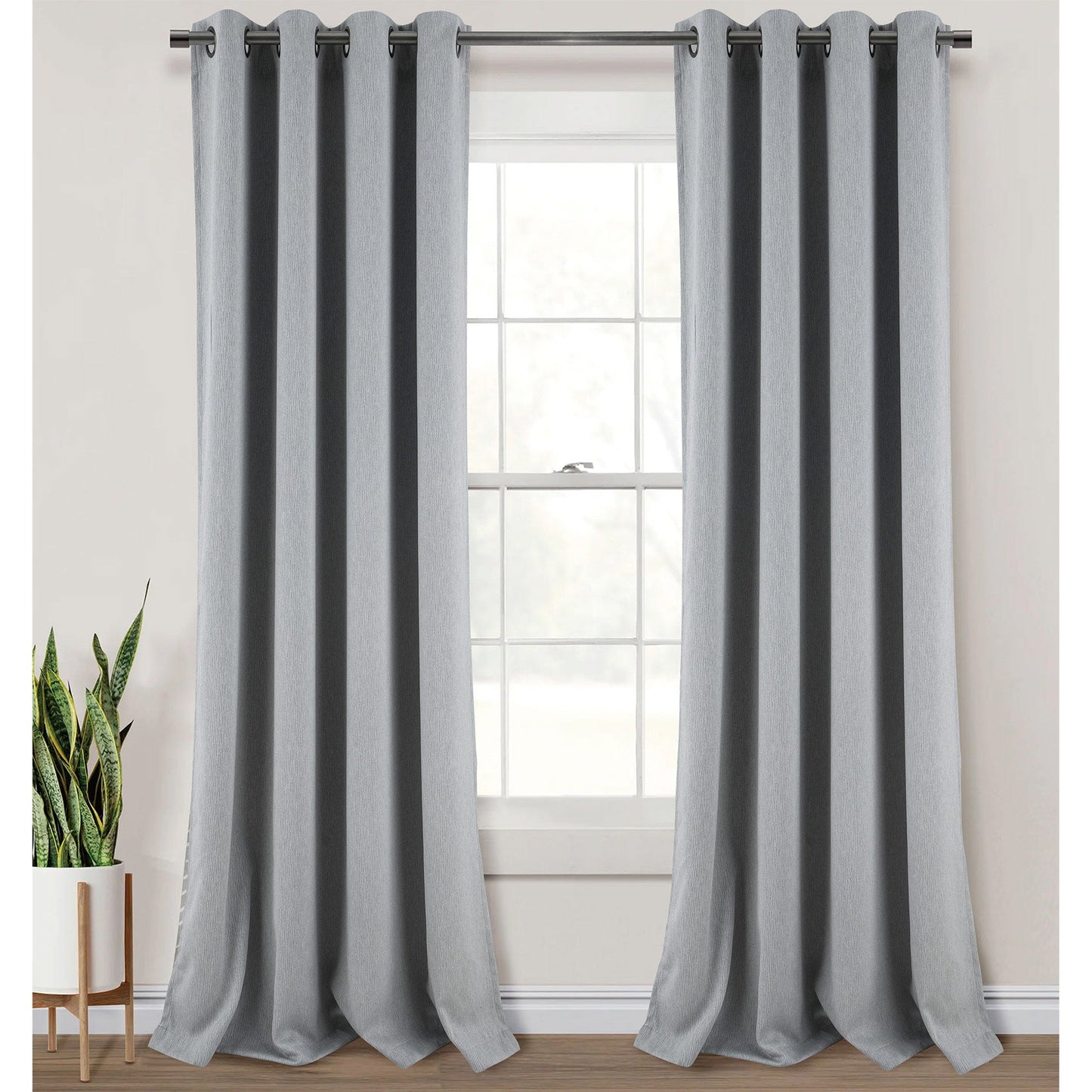Salem Faux Linen Room Darkening Grommet Window Panel, 54x84 Inches