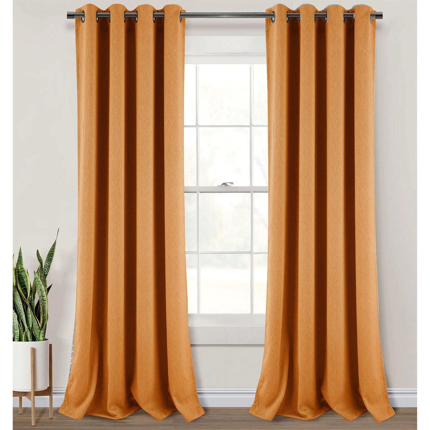 Salem Faux Linen Room Darkening Grommet Window Panel, 54x84 Inches