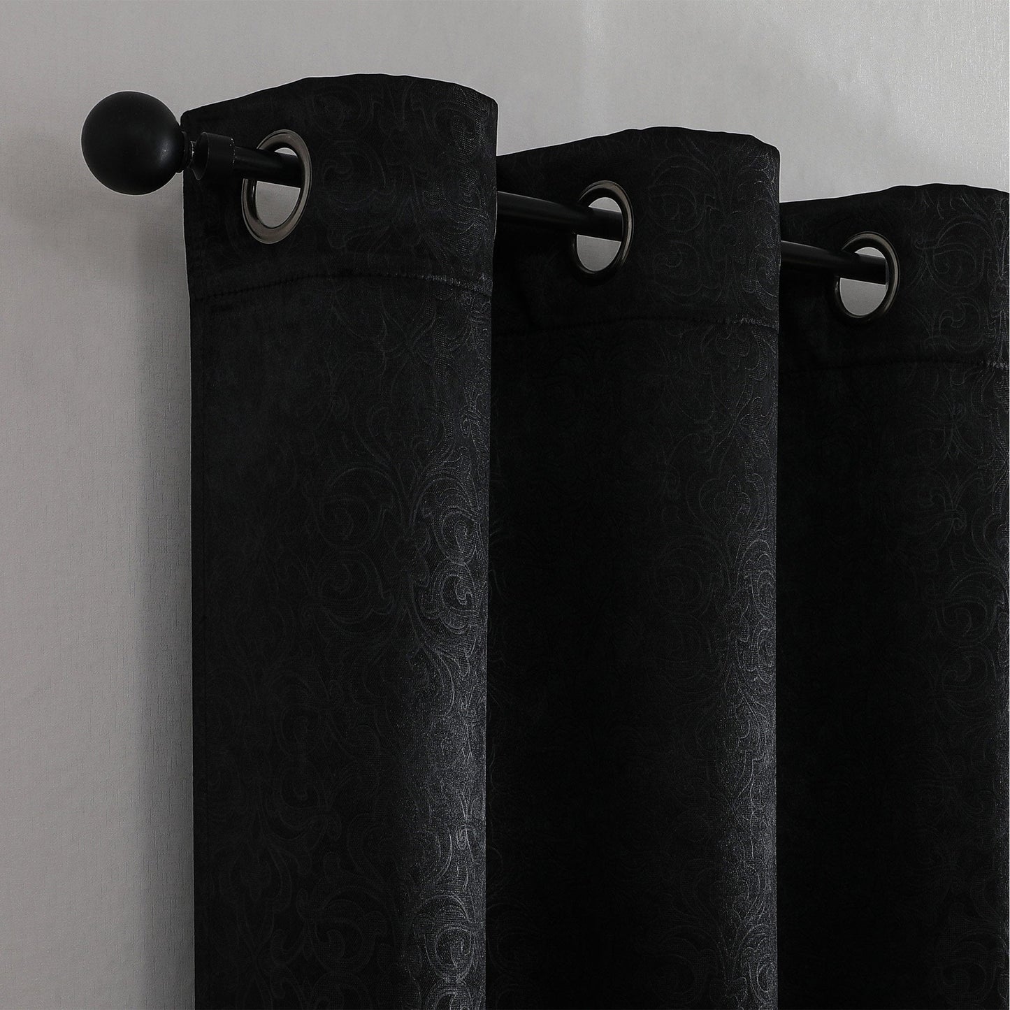 Cordelia Embossed Damask Grommet Room Darkening Window Panel, 52x84 Panel