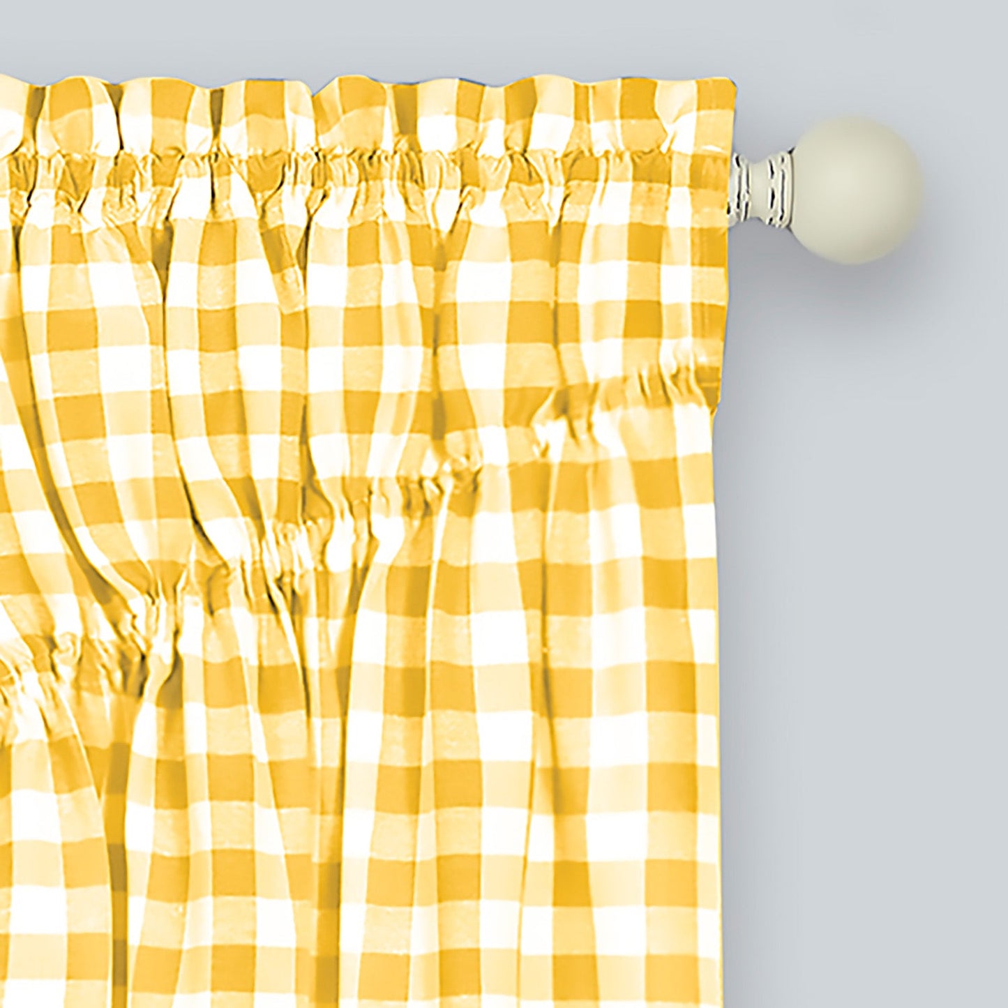 Buffalo Check Gathered Swag Window Curtain Pair, 72x63 Inches