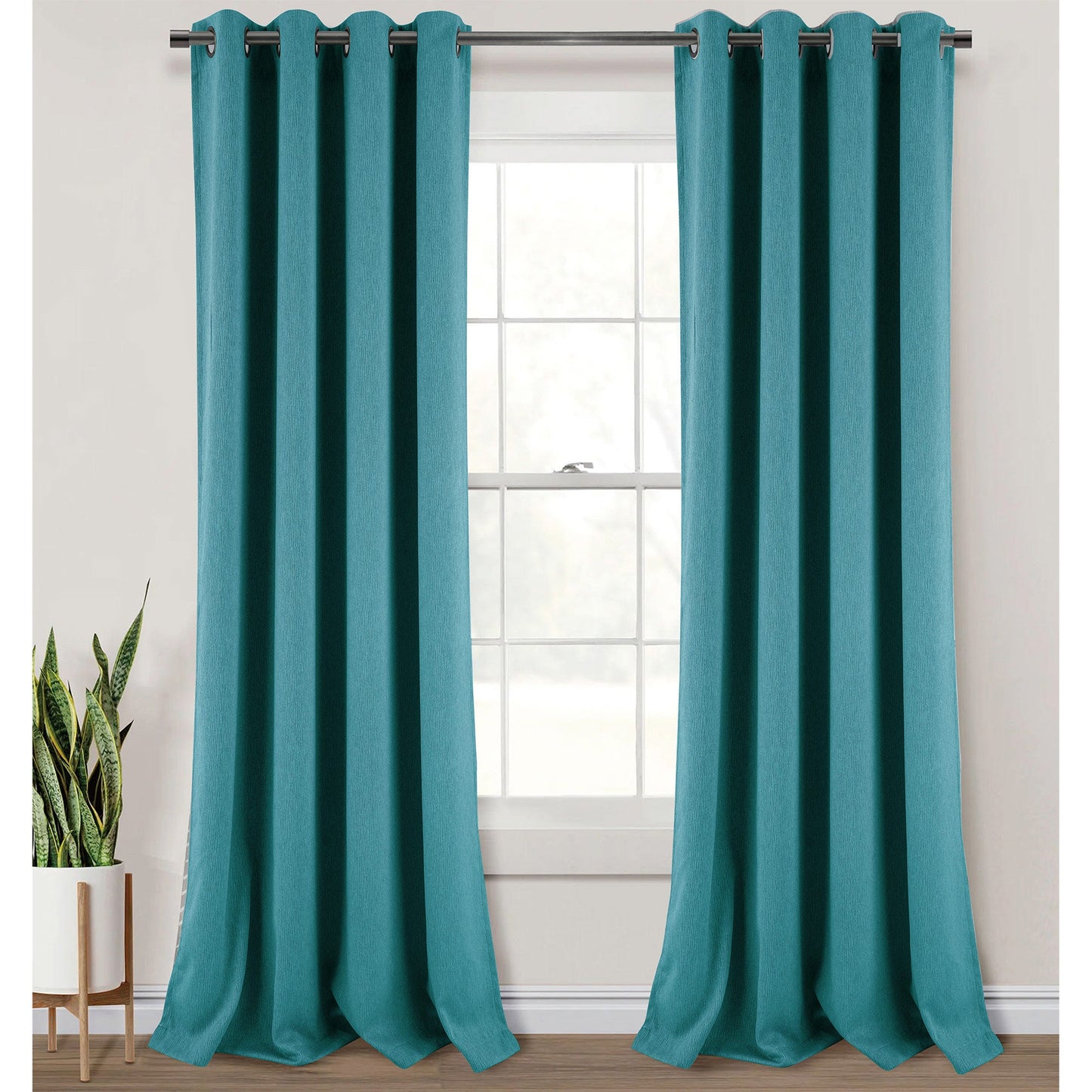 Salem Faux Linen Room Darkening Grommet Window Panel, 54x84 Inches