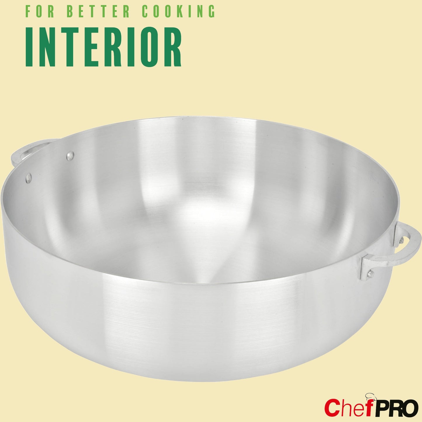 Chef Pro Commercial Grade Aluminum Caldero Stock Pot, Silver, 5.1 Quarts