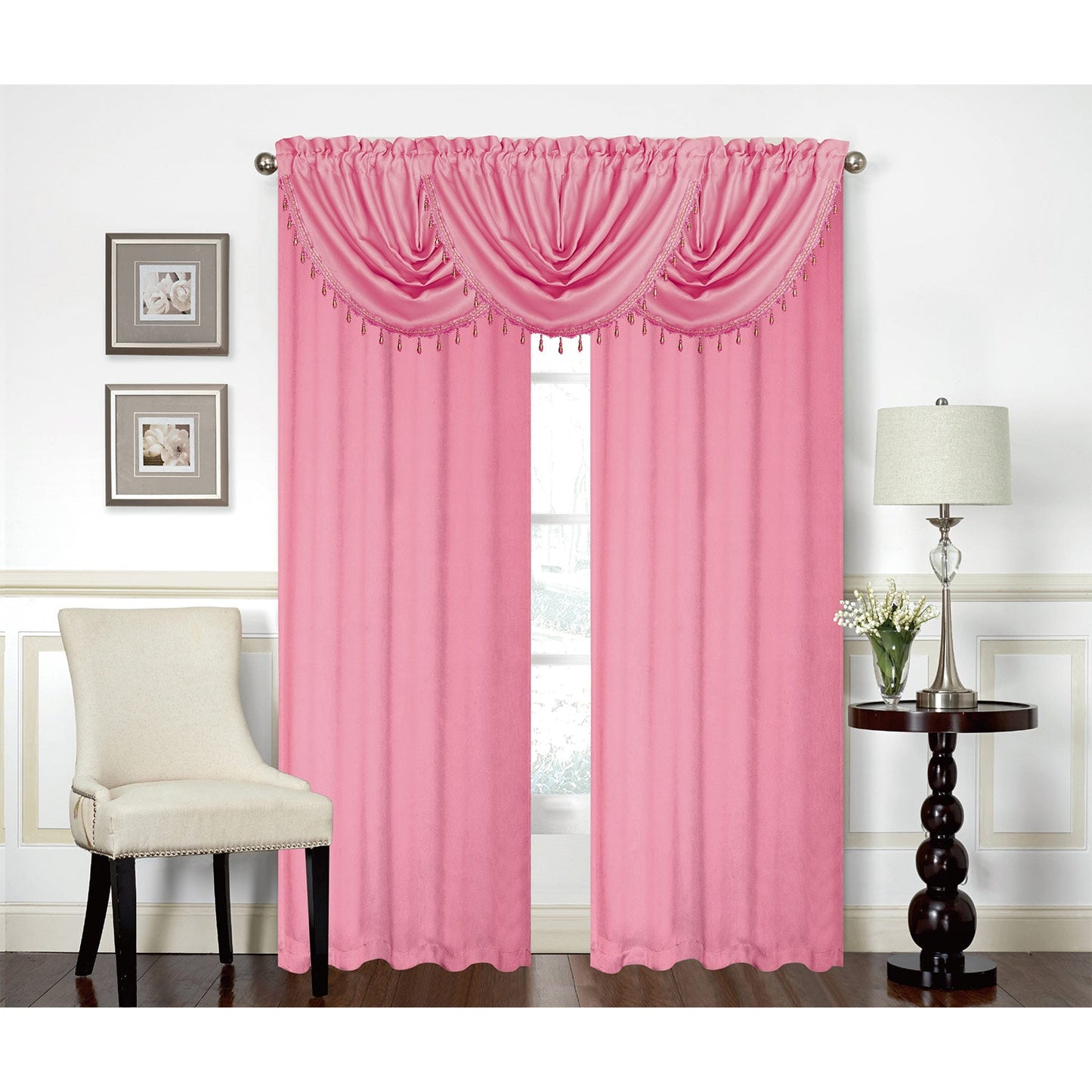 Rosario Rod Pocket Room Darkening Window Panel and Valance Treatments, All Sold Separately