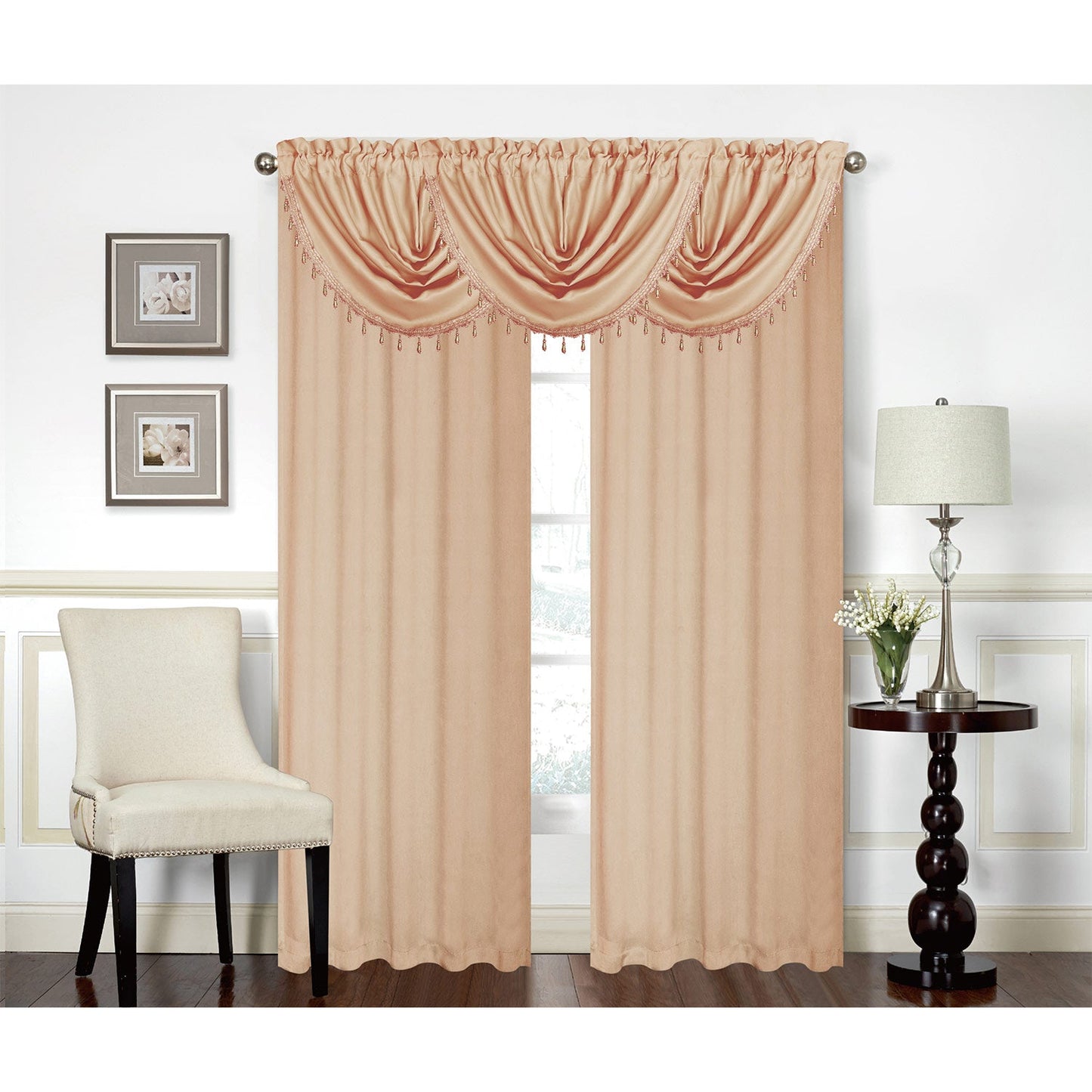 Rosario Rod Pocket Room Darkening Window Panel and Valance Treatments, All Sold Separately