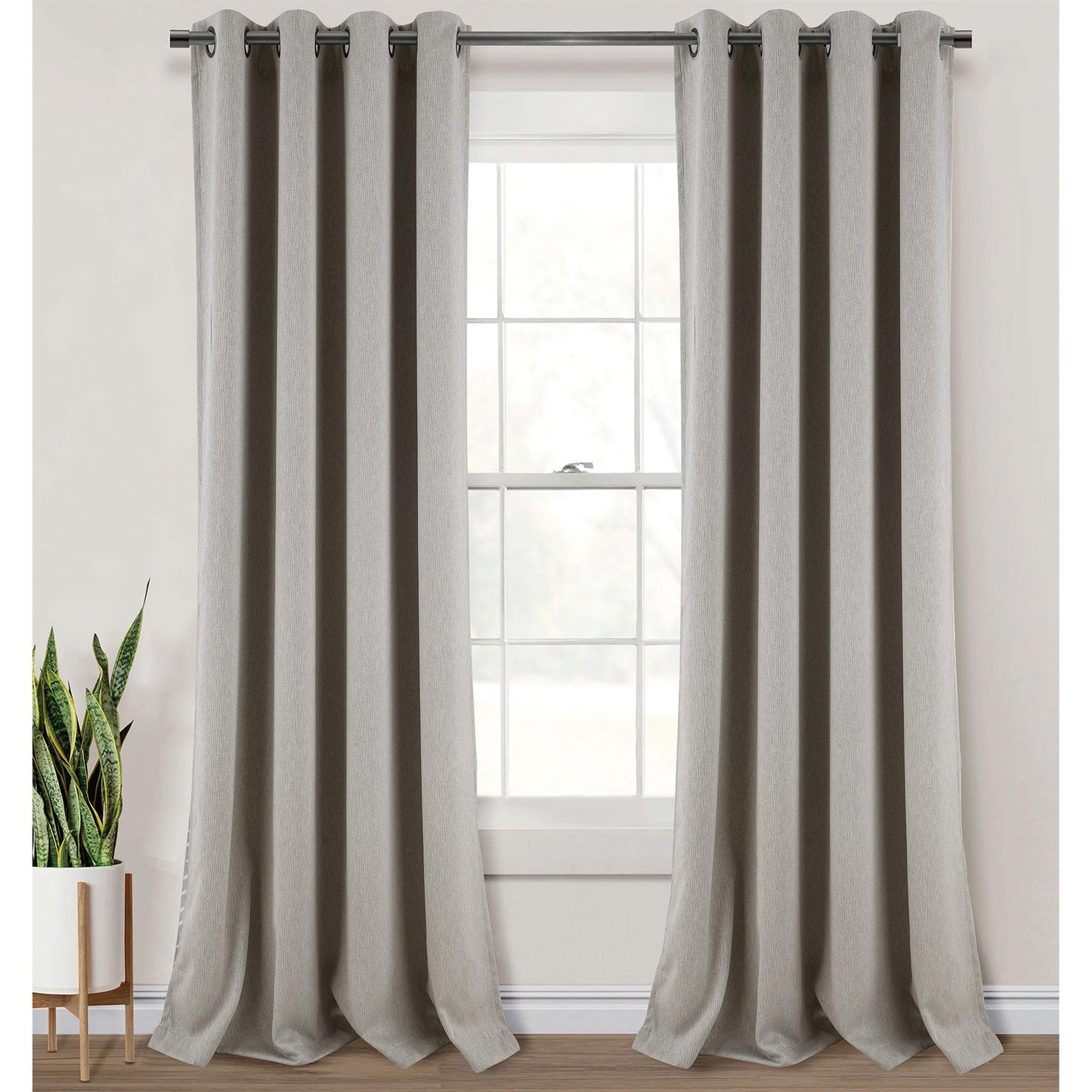 Salem Faux Linen Room Darkening Grommet Window Panel, 54x84 Inches