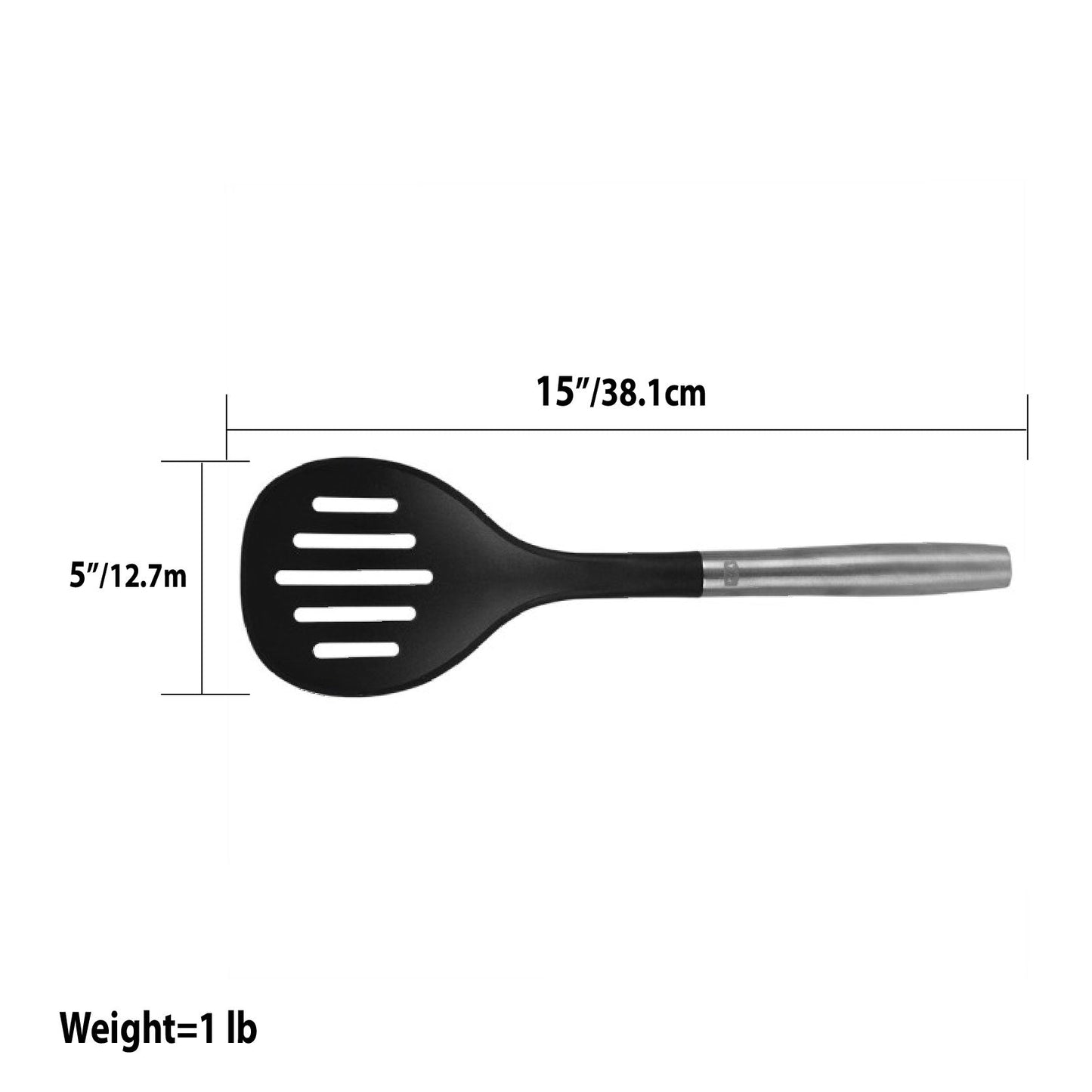 Home Basics Mesa Scratch-Resistant Nylon Skimmer with Stainless-Steel, 13 Inches