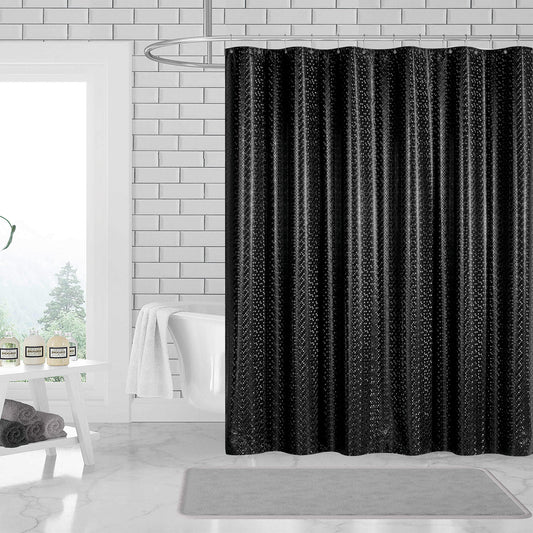 3D PEVA Polkadots Grommet Shower Liner With Magnetic Weighted Bottom, 70x72 Inches