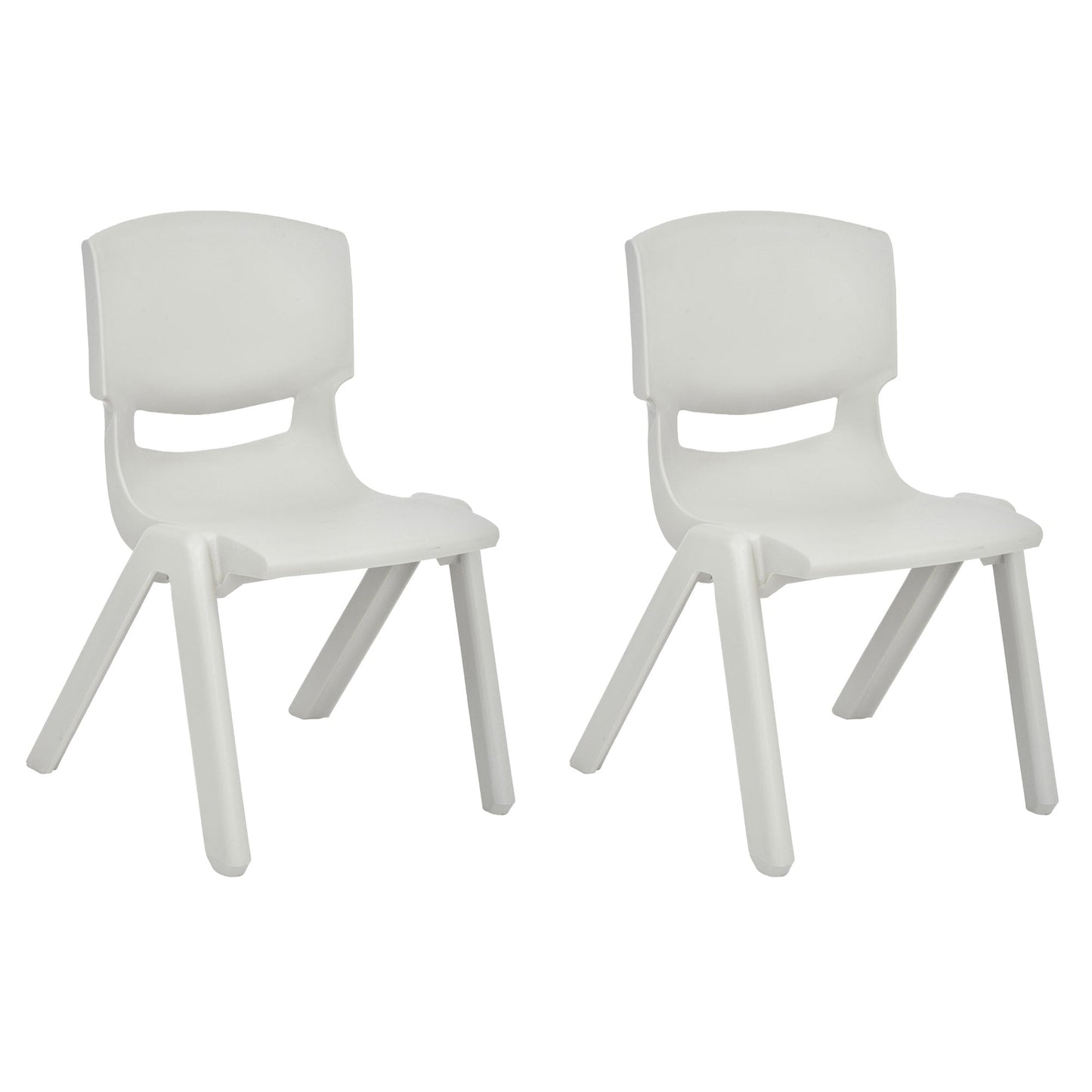 JOON Stackable Plastic Kids Learning Chairs, Light Gray, 20.5x12.75X11 Inches, 2-Pack (Pack of 2)