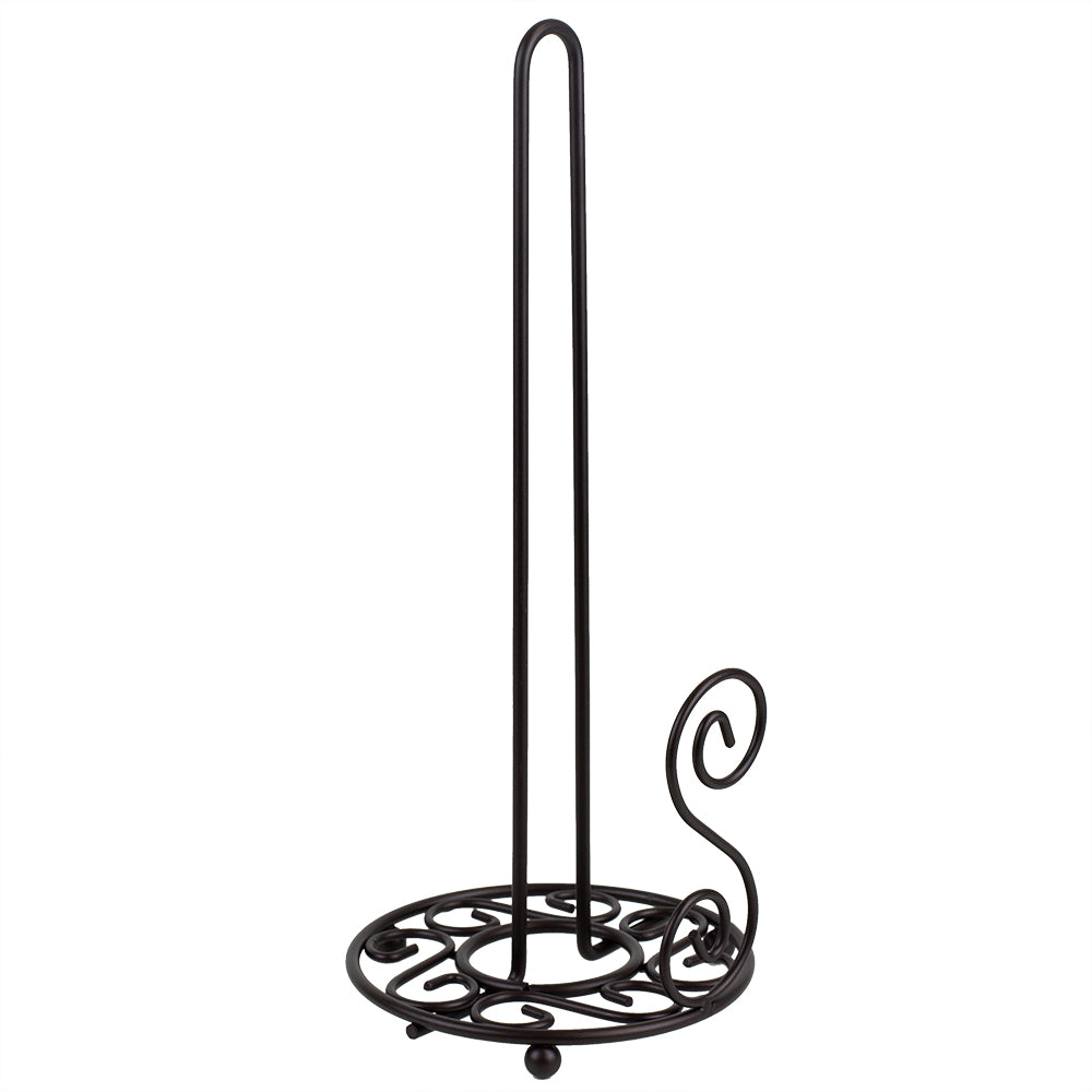 Home Basics Scroll Collection Paper Towel Holder, Bronze, 6x6x13.5 Inches