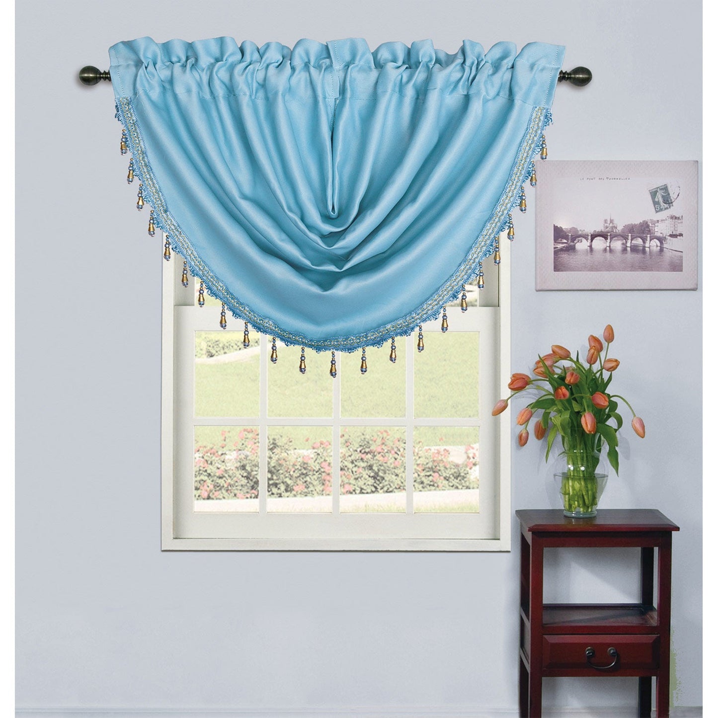 Rosario Rod Pocket Room Darkening Window Panel and Valance Treatments, All Sold Separately