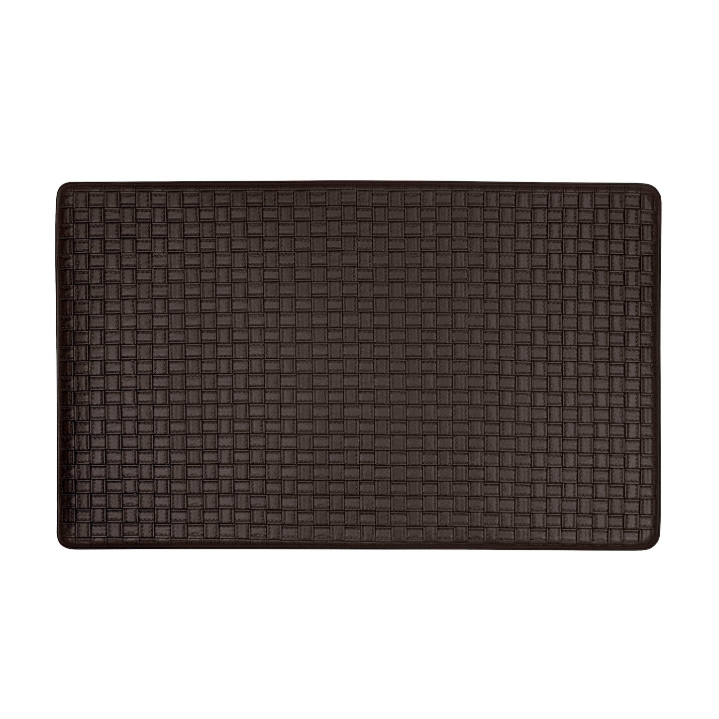 Achim Woven-Embossed Faux-Leather Anti-Fatigue Mat, Black, 18x30 Inches