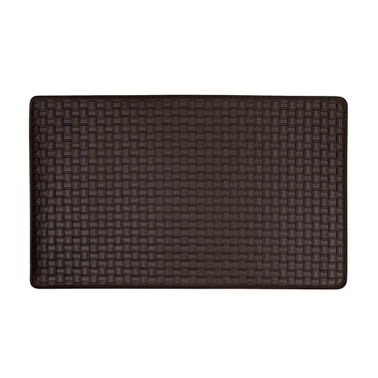 Achim Woven-Embossed Faux-Leather Anti-Fatigue Mat, Black, 18x30 Inches