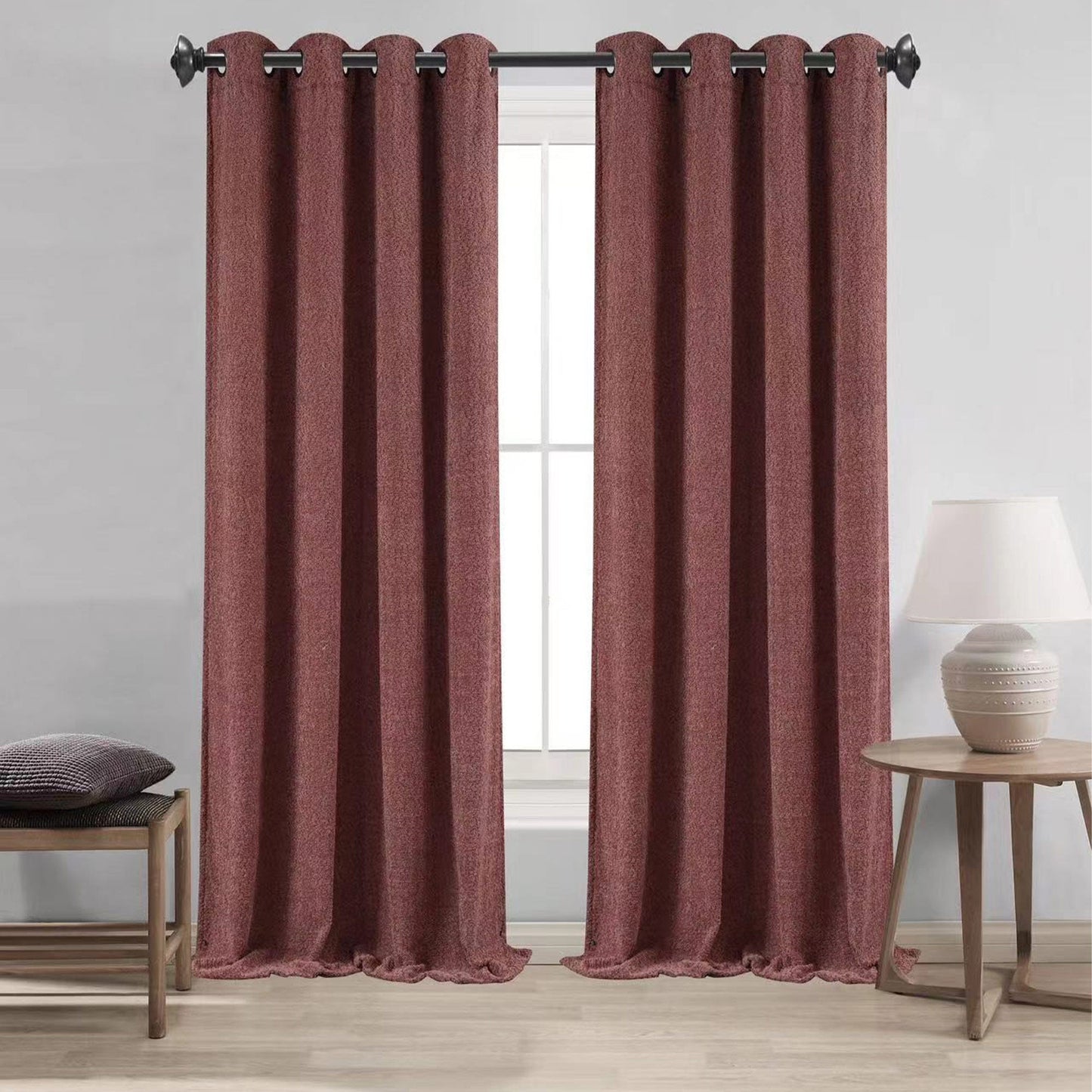 Boucle Textured Grommet Window Curtain Panel, 54x84 Inches