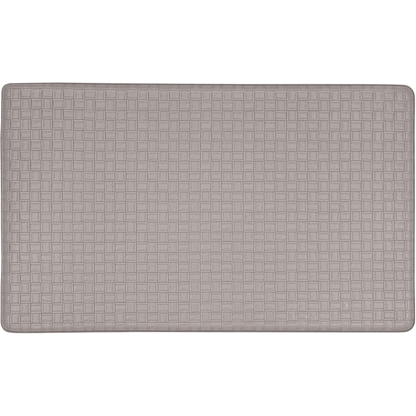 Achim Woven-Embossed Faux-Leather Anti-Fatigue Mat, Grey, 18x30 Inches