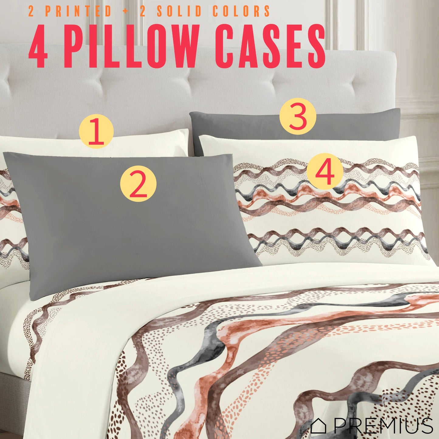 PREMIUS Zoey Soft Wrinkle-Free Microfiber Sheet Set, Beige