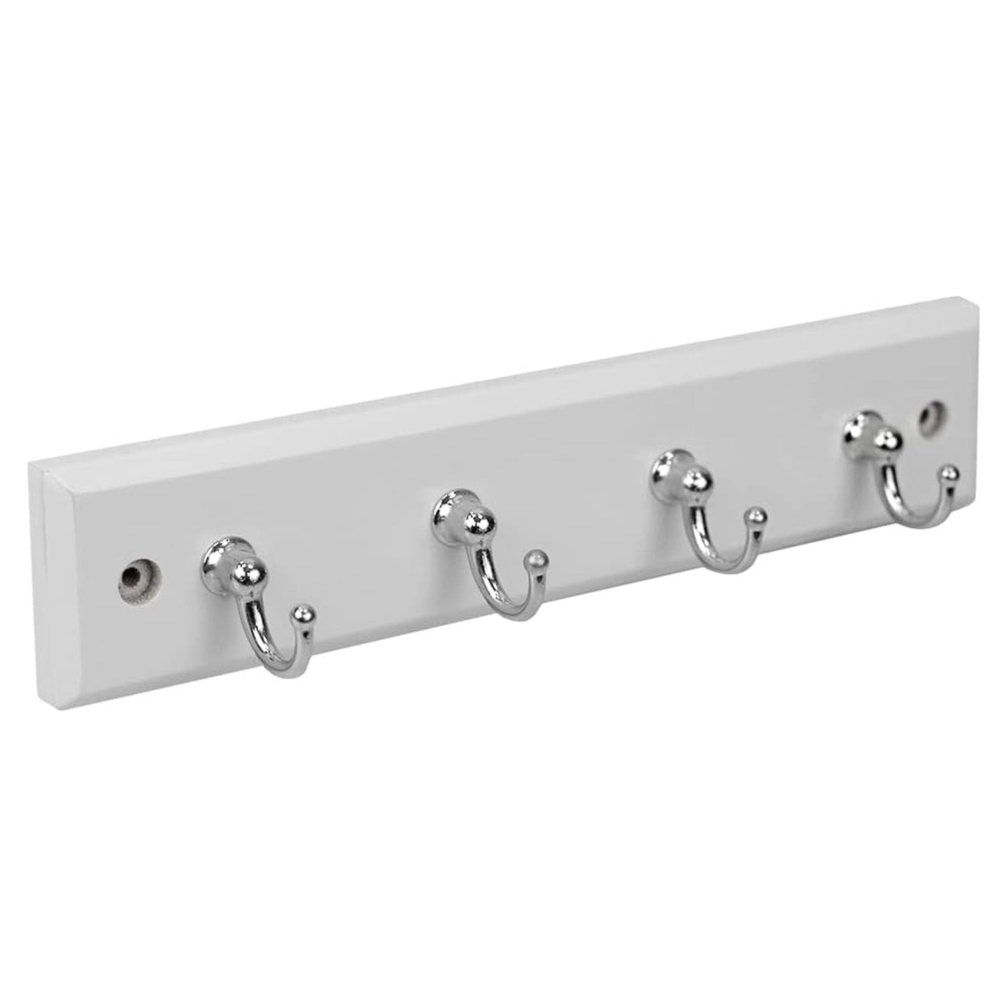 Home Basics 4 Hook Wall Mounted Key Holder Rack, White
