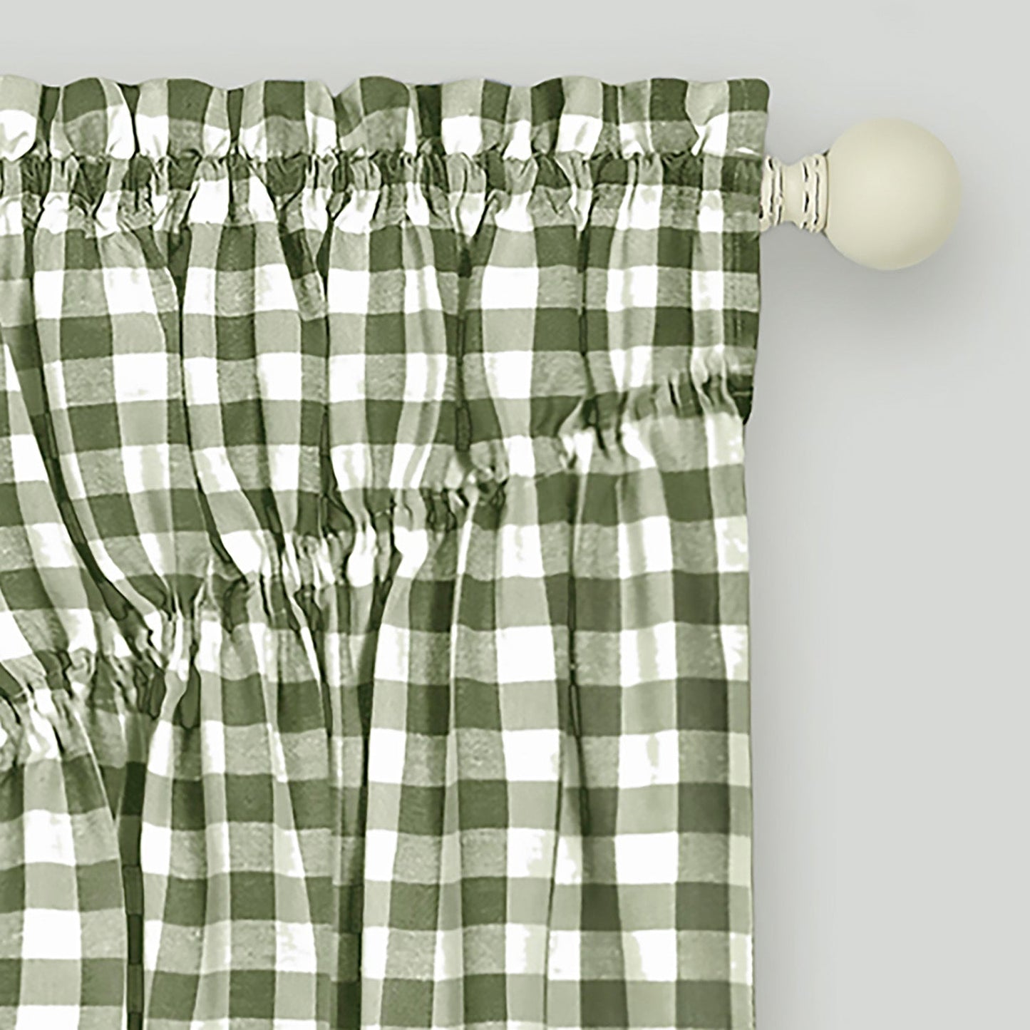 Buffalo Check Gathered Swag Window Curtain Pair, 72x63 Inches