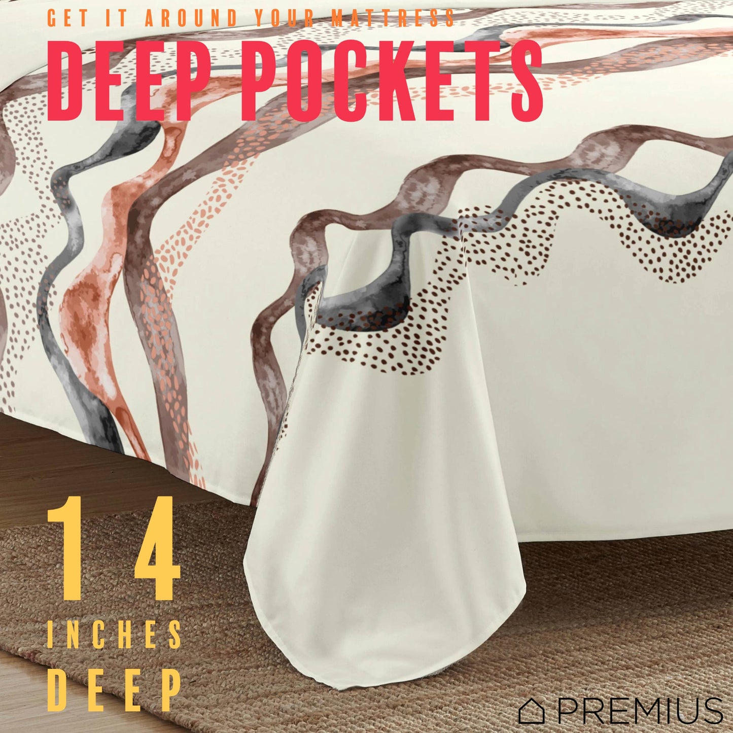 PREMIUS Zoey Soft Wrinkle-Free Microfiber Sheet Set, Beige