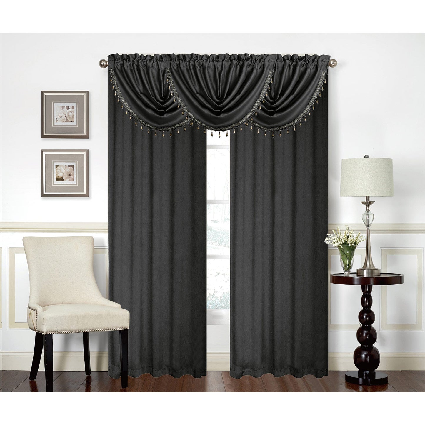 Rosario Rod Pocket Room Darkening Window Panel and Valance Treatments, All Sold Separately