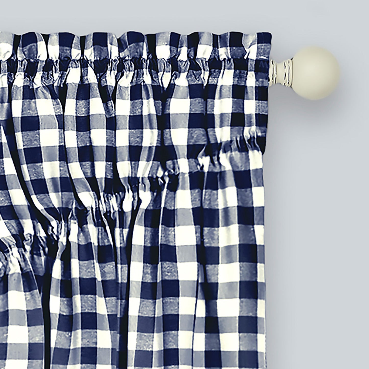 Buffalo Check Gathered Swag Window Curtain Pair, 72x63 Inches