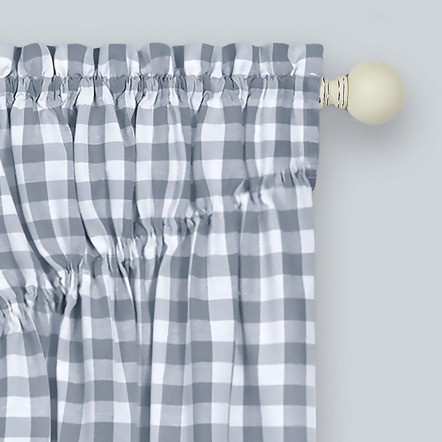 Buffalo Check Gathered Swag Window Curtain Pair, 72x63 Inches