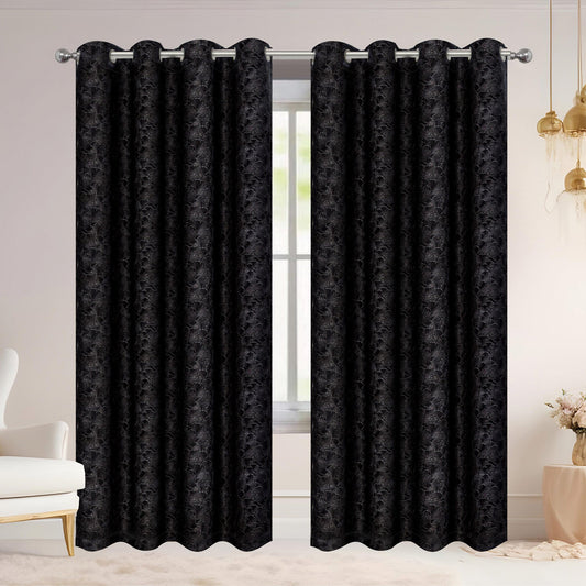 Adelia Ginkgo Biloba Leaf Room Darkening Grommet Window Curtain Panel, 54x84 Inches