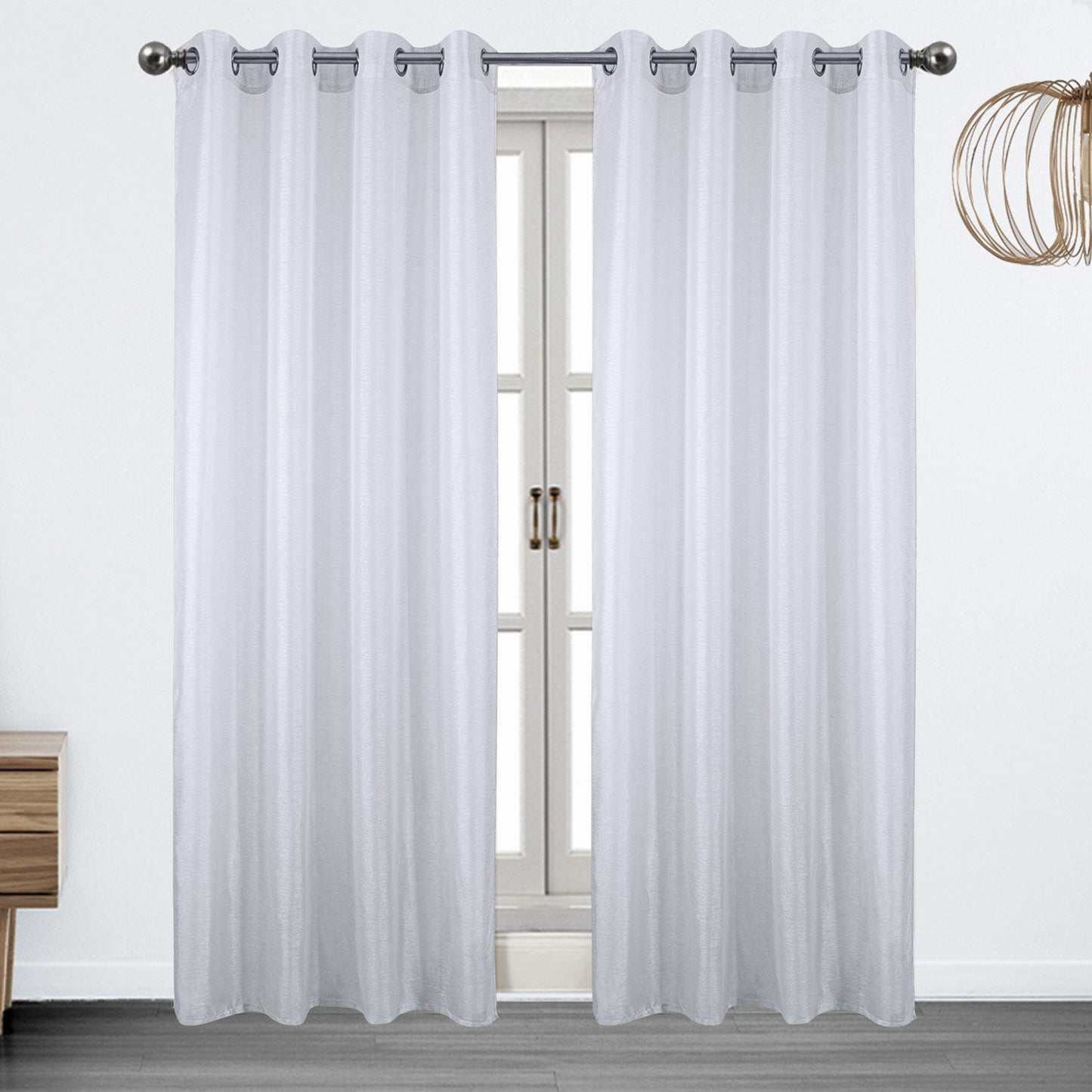 Brook Metallic Lurex Sheer Grommet Window Panel, 54x90 Inches