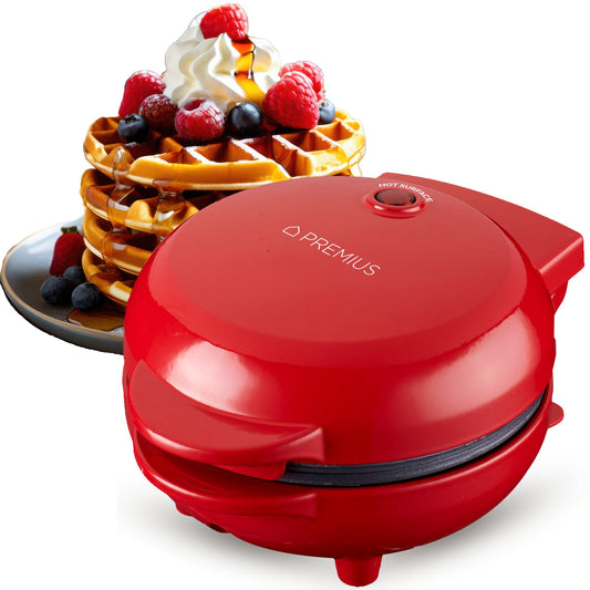 PREMIUS Ceramic Non-Stick Mini Snack Waffle Maker, 4 Inch Mold