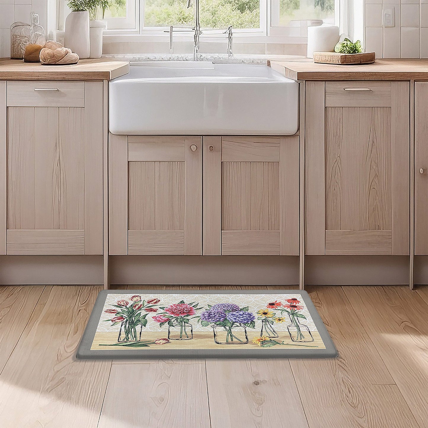 Boho Garden Bloom Decorative Anti-Fatigue Kitchen Mat, 18x30 Inches