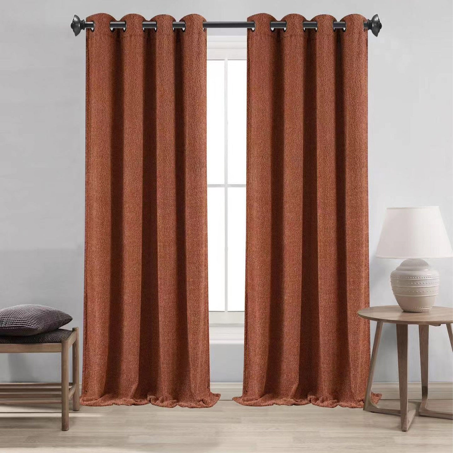 Boucle Textured Grommet Window Curtain Panel, 54x84 Inches