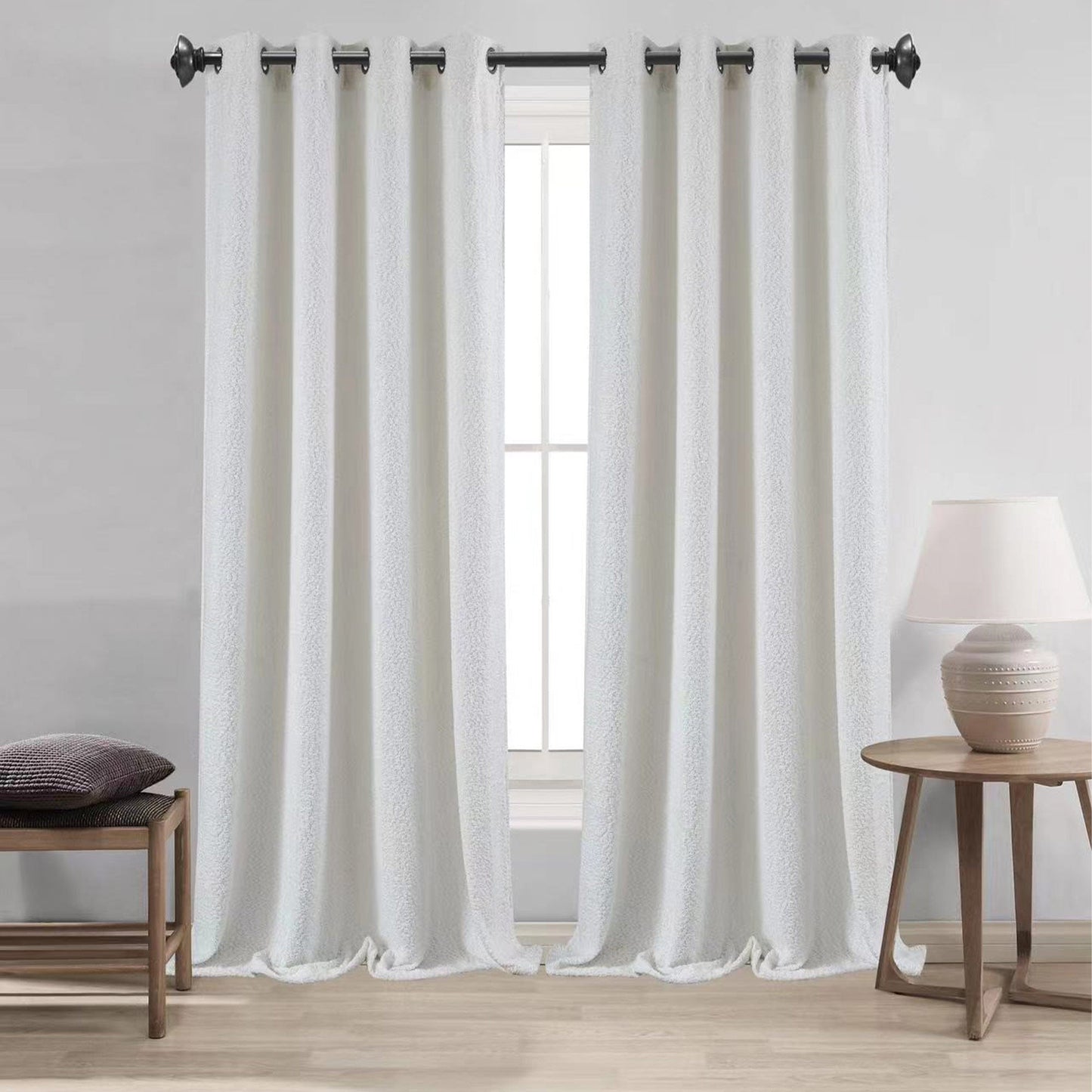 Boucle Textured Grommet Window Curtain Panel, 54x84 Inches