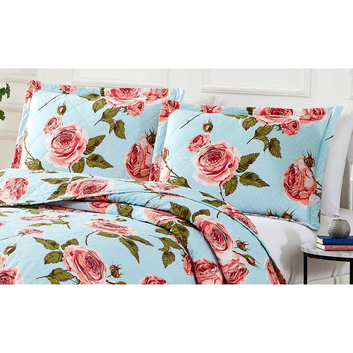 Laguna Casey 3-Piece Reversible Quilt Set, Blue