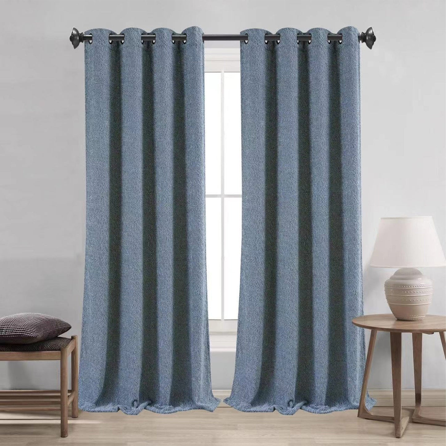 Boucle Textured Grommet Window Curtain Panel, 54x84 Inches