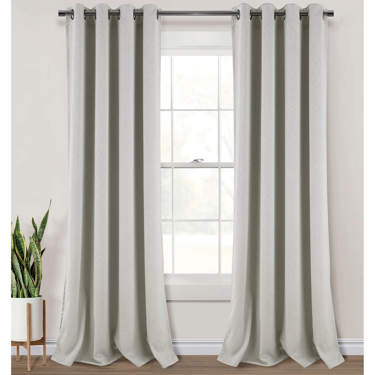Salem Faux Linen Room Darkening Grommet Window Panel, 54x84 Inches