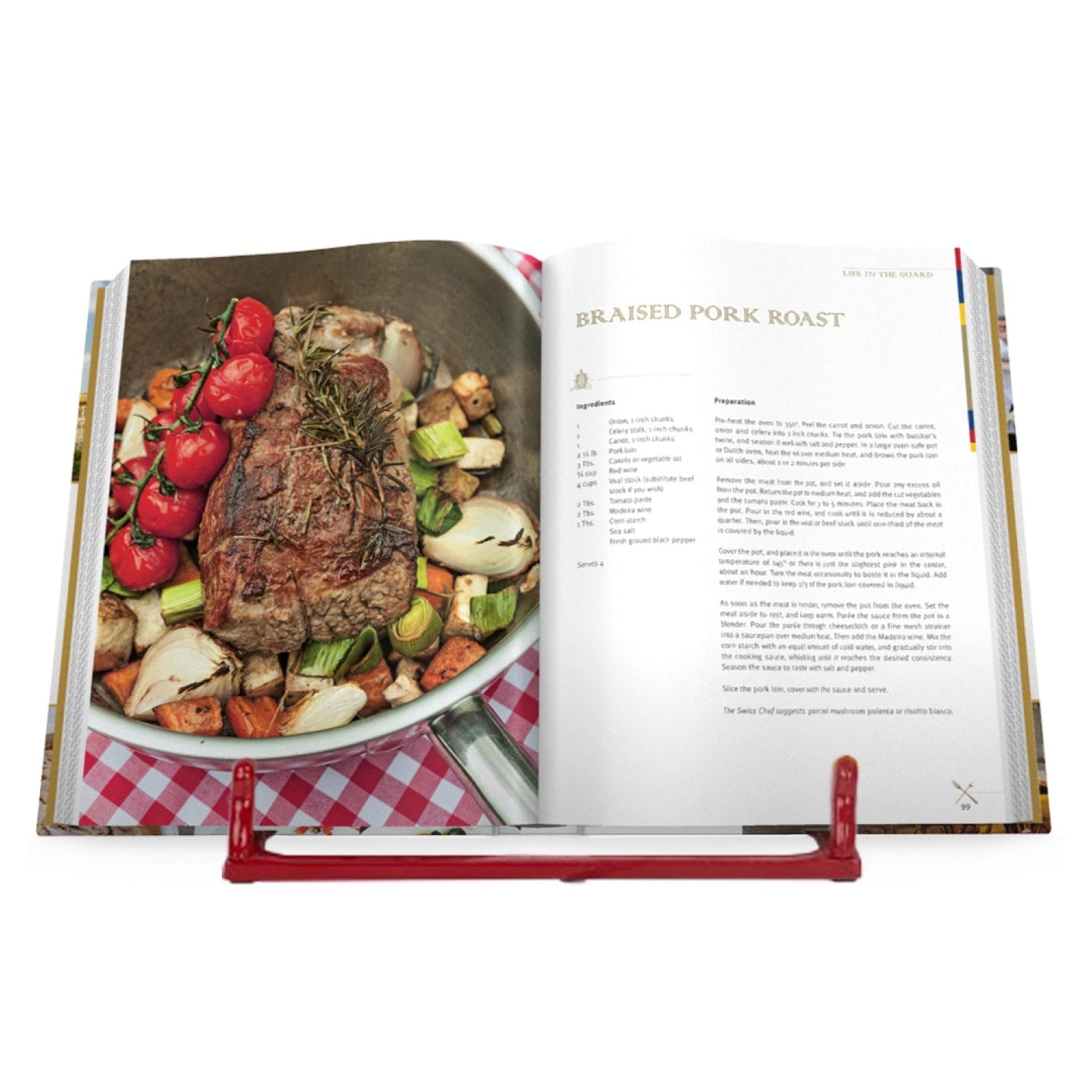 Home Basics Cast Iron Fleur De Lis Cookbook Stand, Red, 10.5x5.5x9 Inches