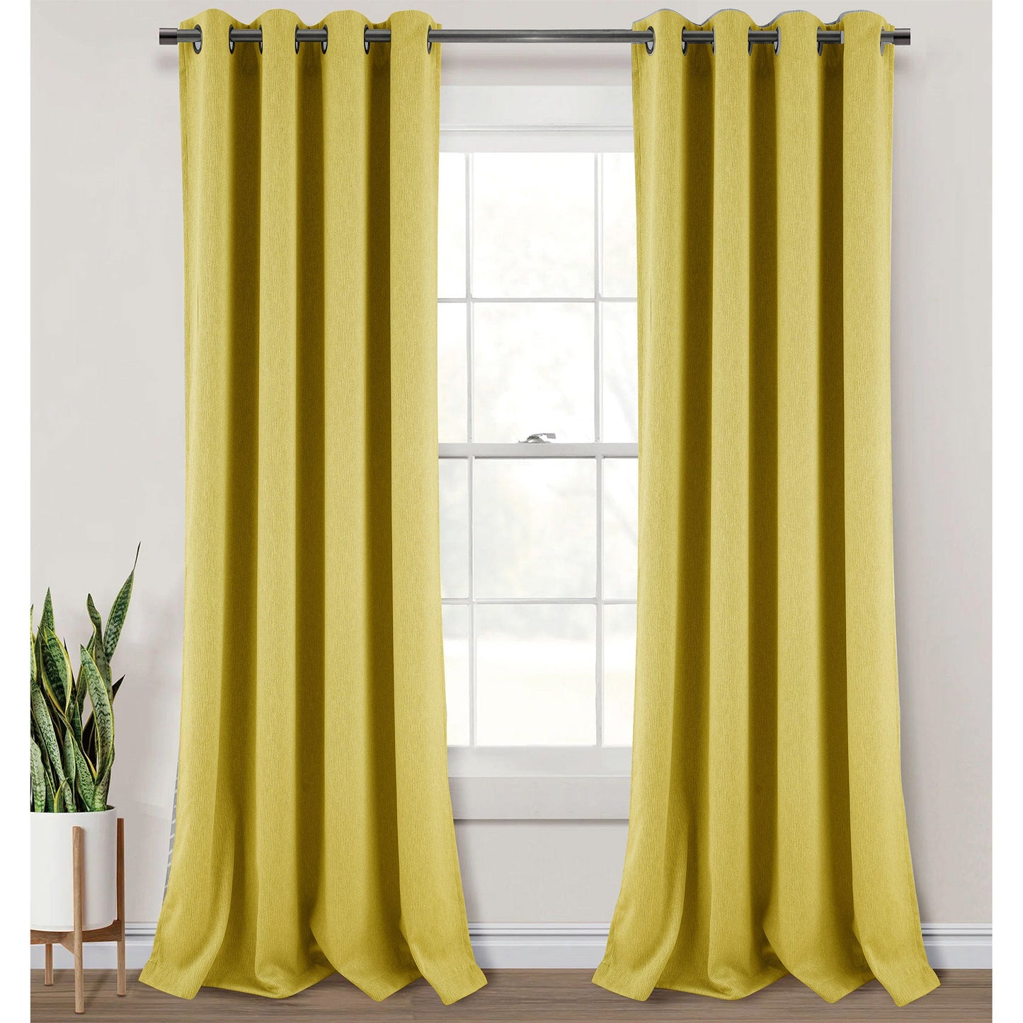 Salem Faux Linen Room Darkening Grommet Window Panel, 54x84 Inches