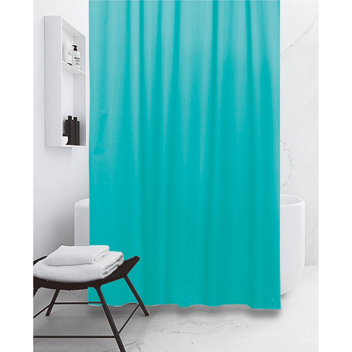 All Bath PEVA Shower Curtain Liner 12 Metal Grommets, 70x72 Inches