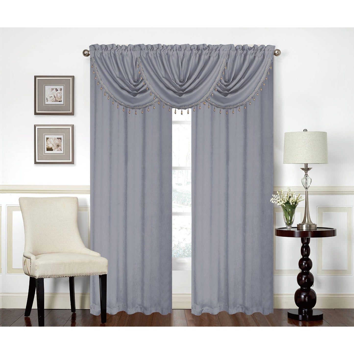 Rosario Rod Pocket Room Darkening Window Panel and Valance Treatments, All Sold Separately
