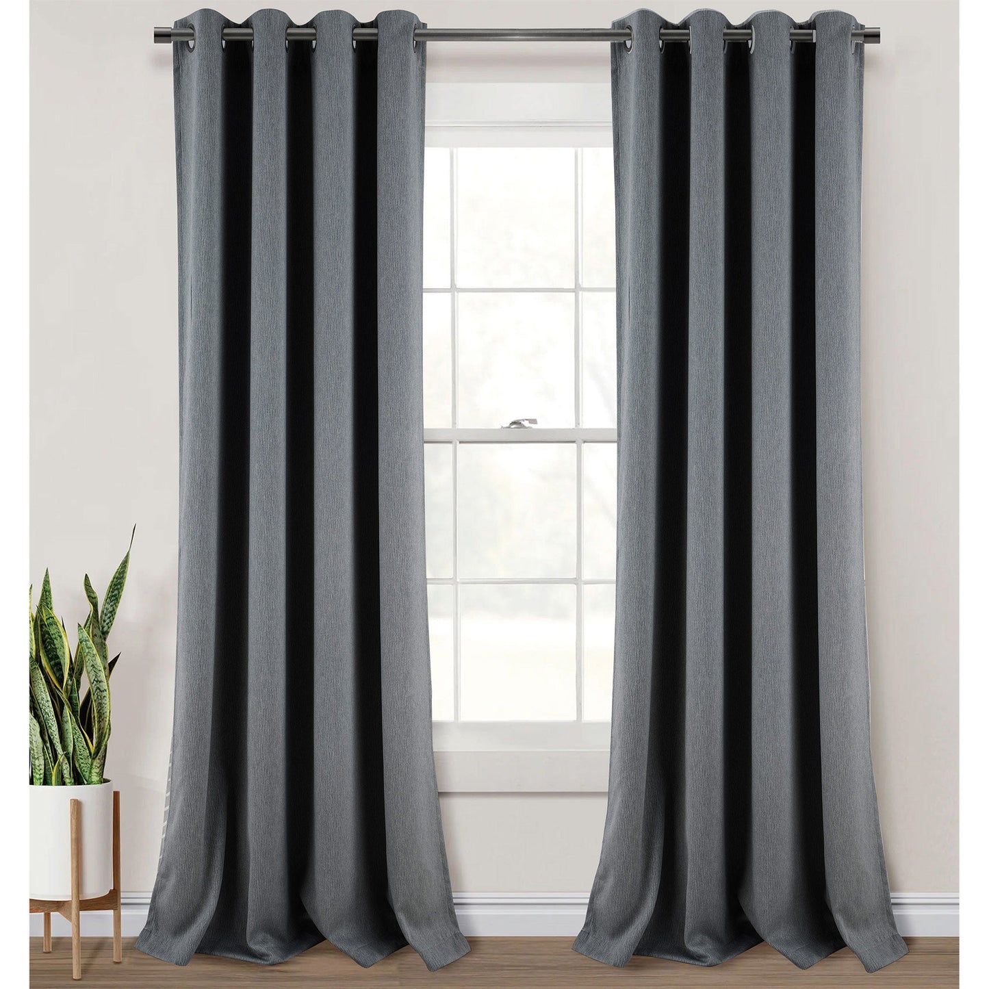 Salem Faux Linen Room Darkening Grommet Window Panel, 54x84 Inches