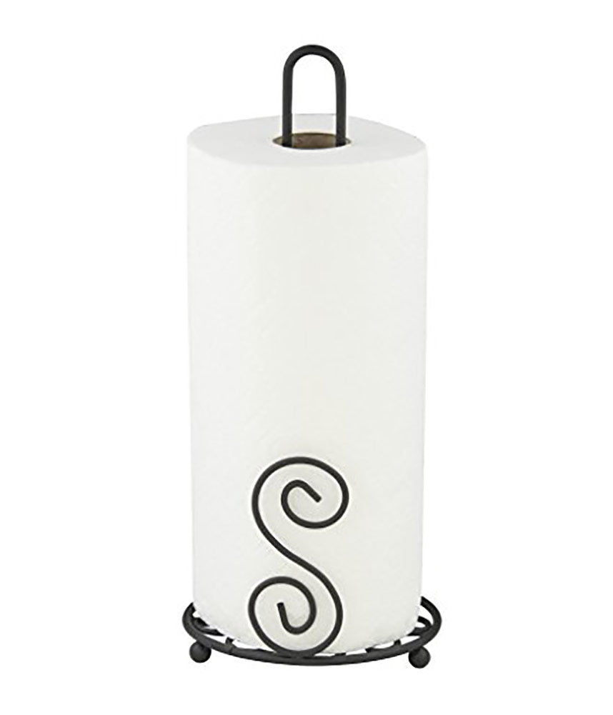 Home Basics Scroll Collection Paper Towel Holder, Bronze, 6x6x13.5 Inches