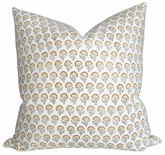 Floral Pillow Cover in Marigold