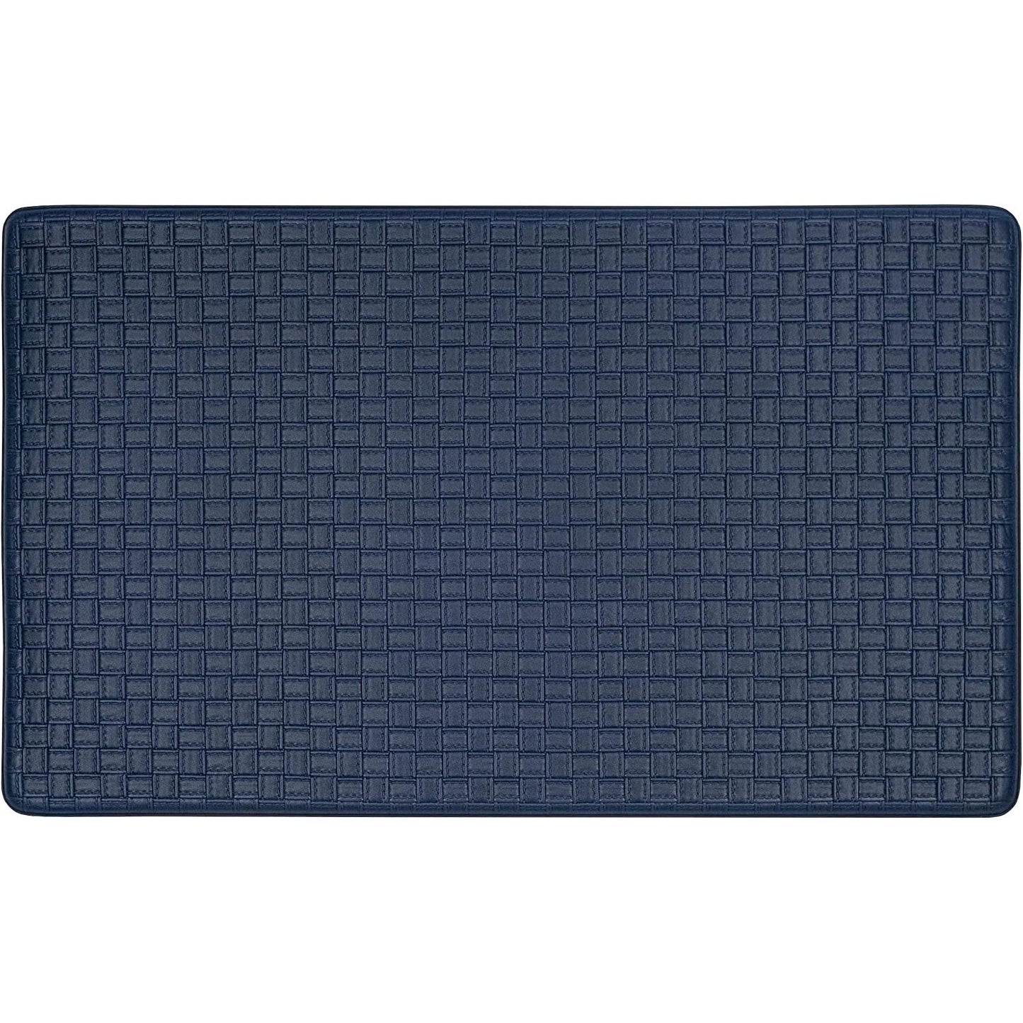 Achim Woven-Embossed Faux-Leather Anti-Fatigue Mat, Navy, 18x30 Inches