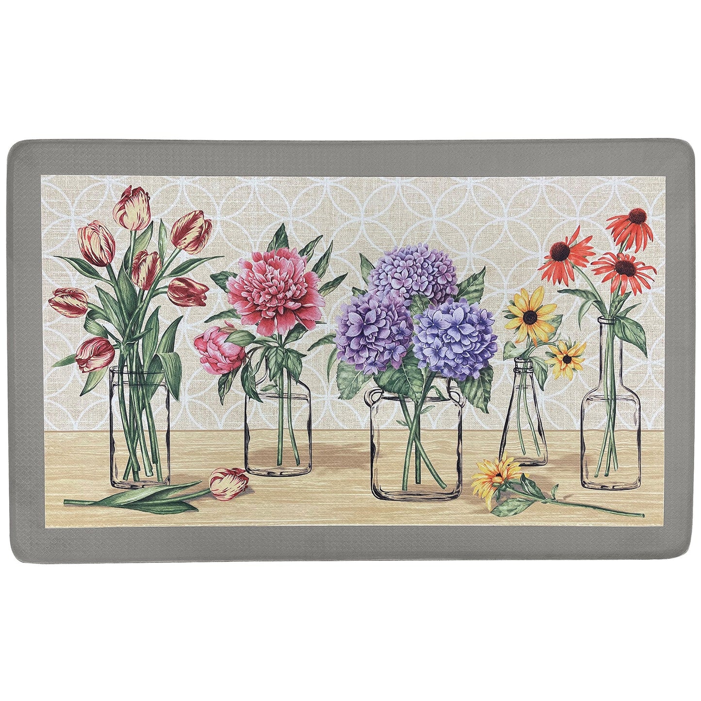 Boho Garden Bloom Decorative Anti-Fatigue Kitchen Mat, 18x30 Inches