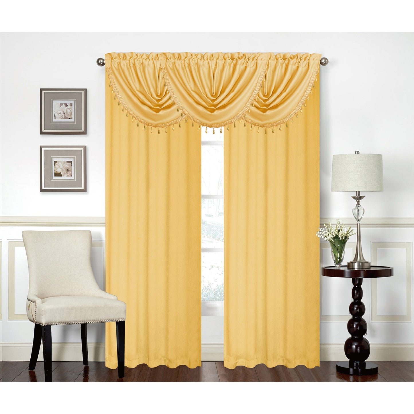 Rosario Rod Pocket Room Darkening Window Panel and Valance Treatments, All Sold Separately