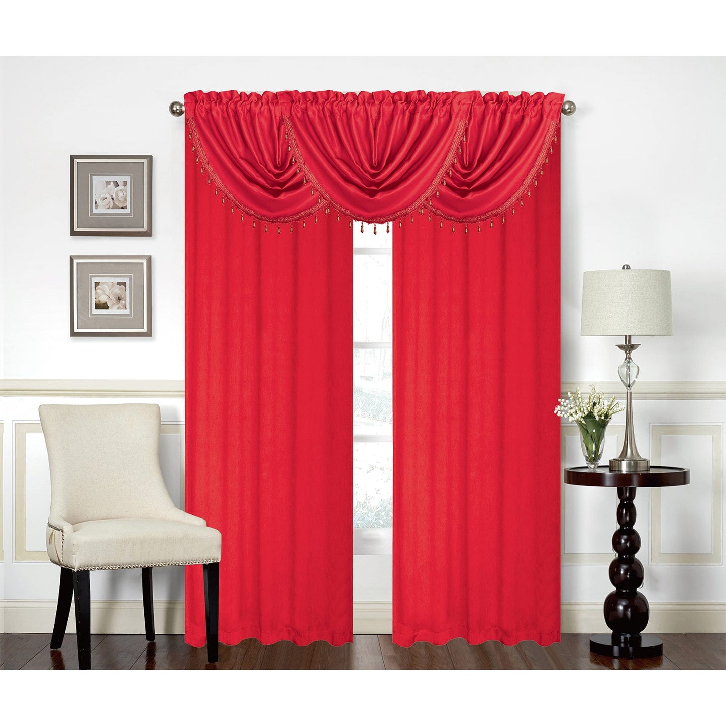 Rosario Rod Pocket Room Darkening Window Panel and Valance Treatments, All Sold Separately