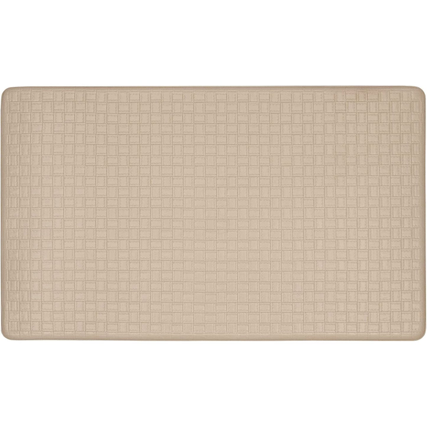 Achim Woven-Embossed Faux-Leather Anti-Fatigue Mat, Tan, 18x30 Inches