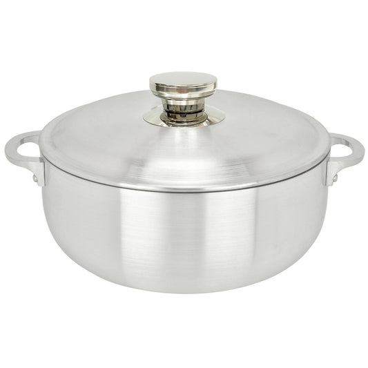 Chef Pro Commercial Grade Aluminum Caldero Stock Pot, Silver, 5.1 Quarts